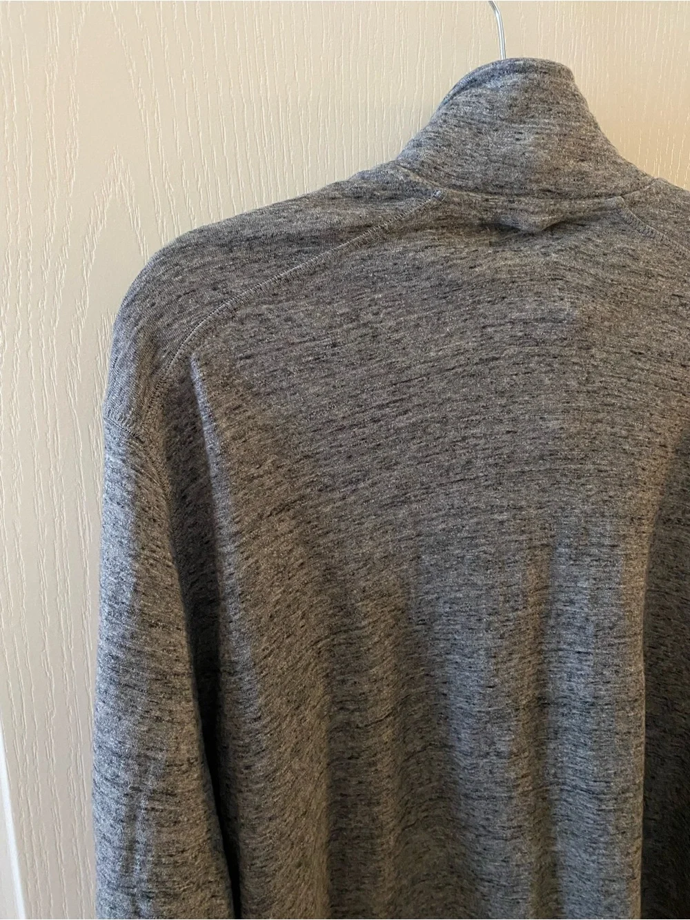 J. CREW Men’s 100% Cotton Double-Knit Half-Zip Pullover in Heathered Grey - XXL